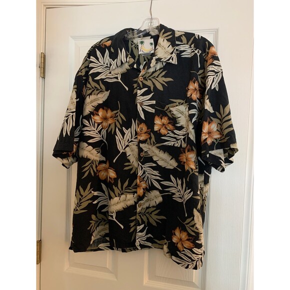 Banana Cabana mens Silk Hawaiian Camp Shirt Size XXL - Picture 1 of 7